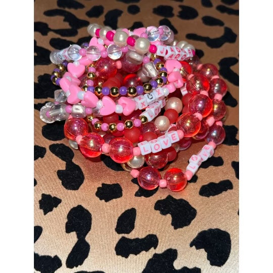 Pink Heart XOX Bracelet