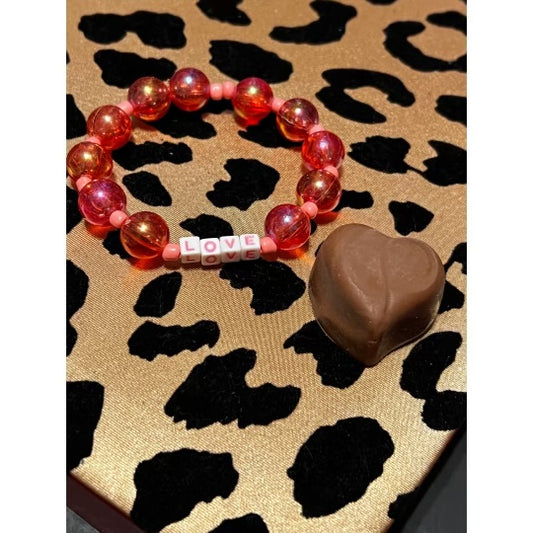 LOVE Pink and Red Bracelet