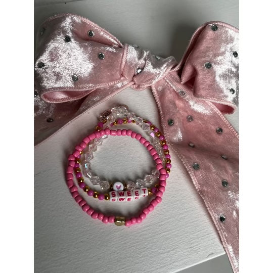 Crystal Iridescent Pink Heart Bracelet