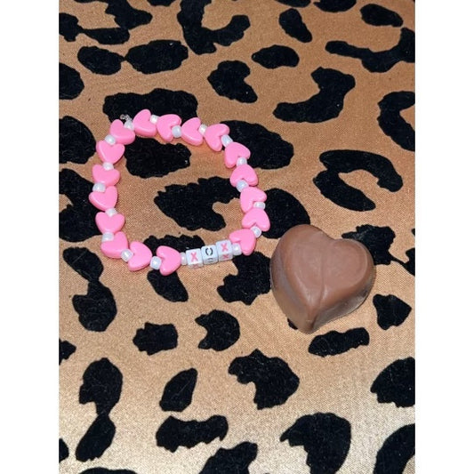 Pink Heart XOX Bracelet