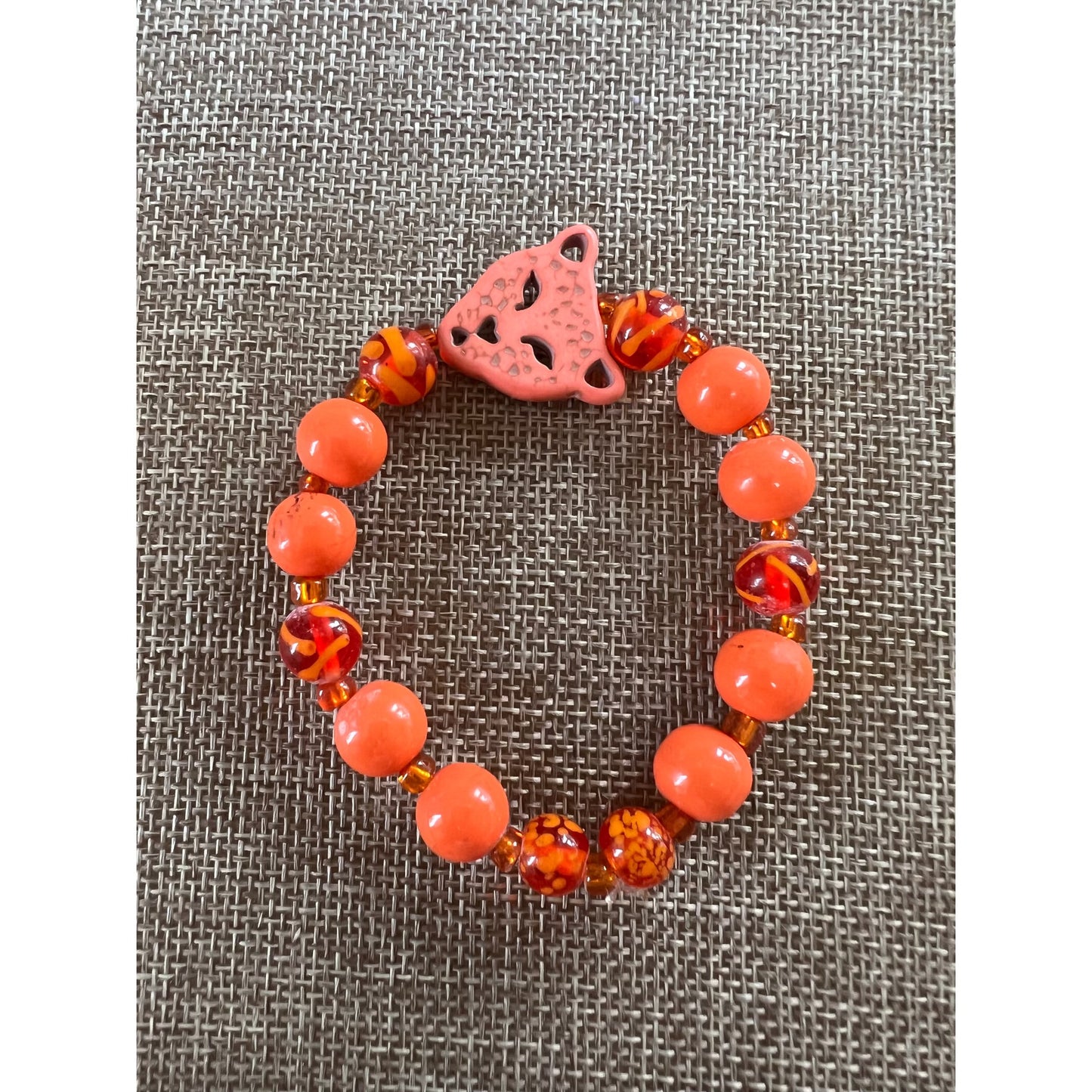 Orange Leopard Bracelet