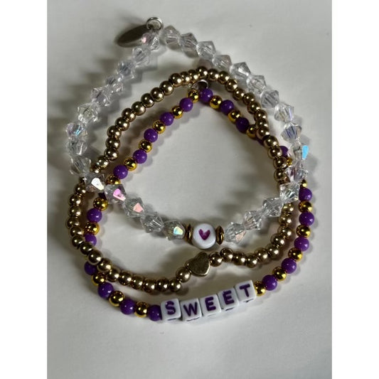 SWEET Purple and Gold Bracelet