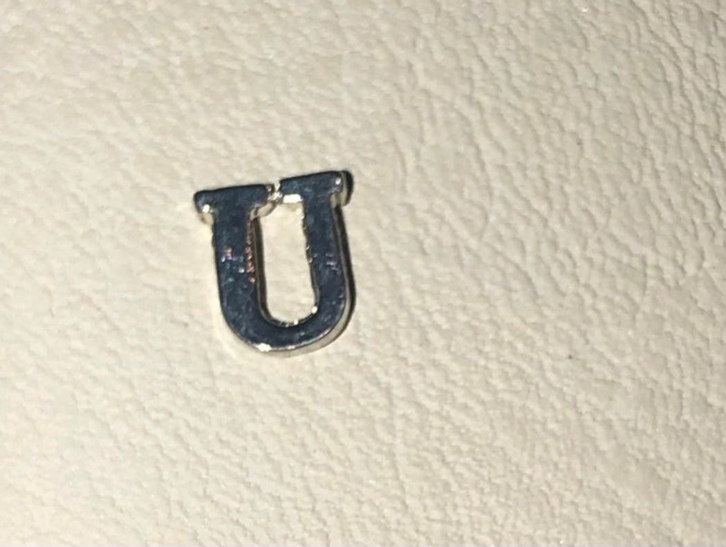 U Floating Letter Charm